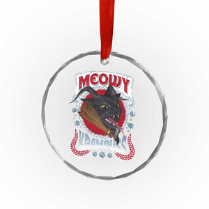 Xmas Krampus Cat Crystal Glass Ornament Meowy Krampuss Black Cat TS09 Print Your Wear