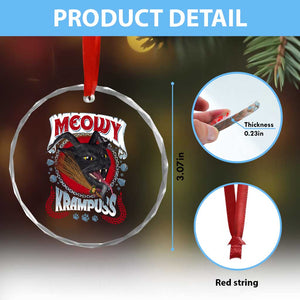 Xmas Krampus Cat Crystal Glass Ornament Meowy Krampuss Black Cat TS09 Print Your Wear
