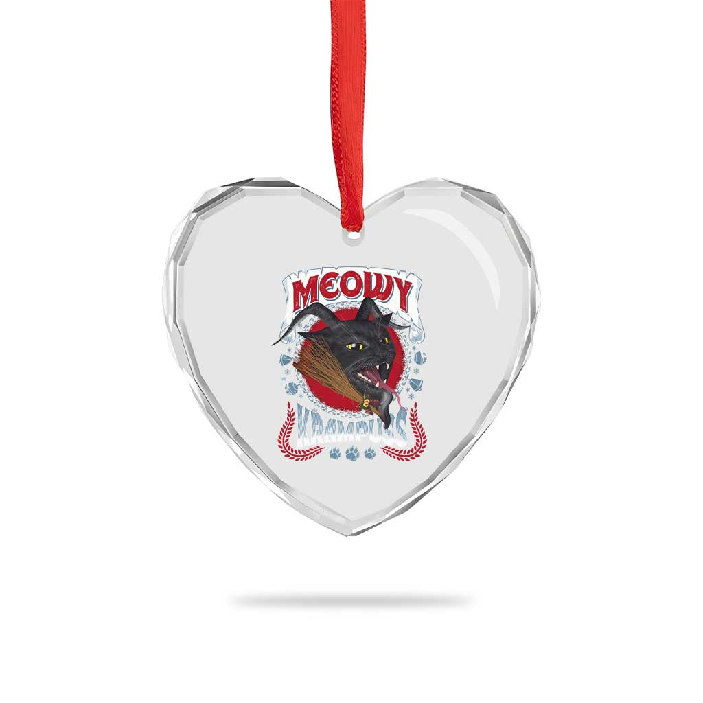 Xmas Krampus Cat Heart Crystal Glass Ornament Meowy Krampuss Black Cat TS09 Print Your Wear
