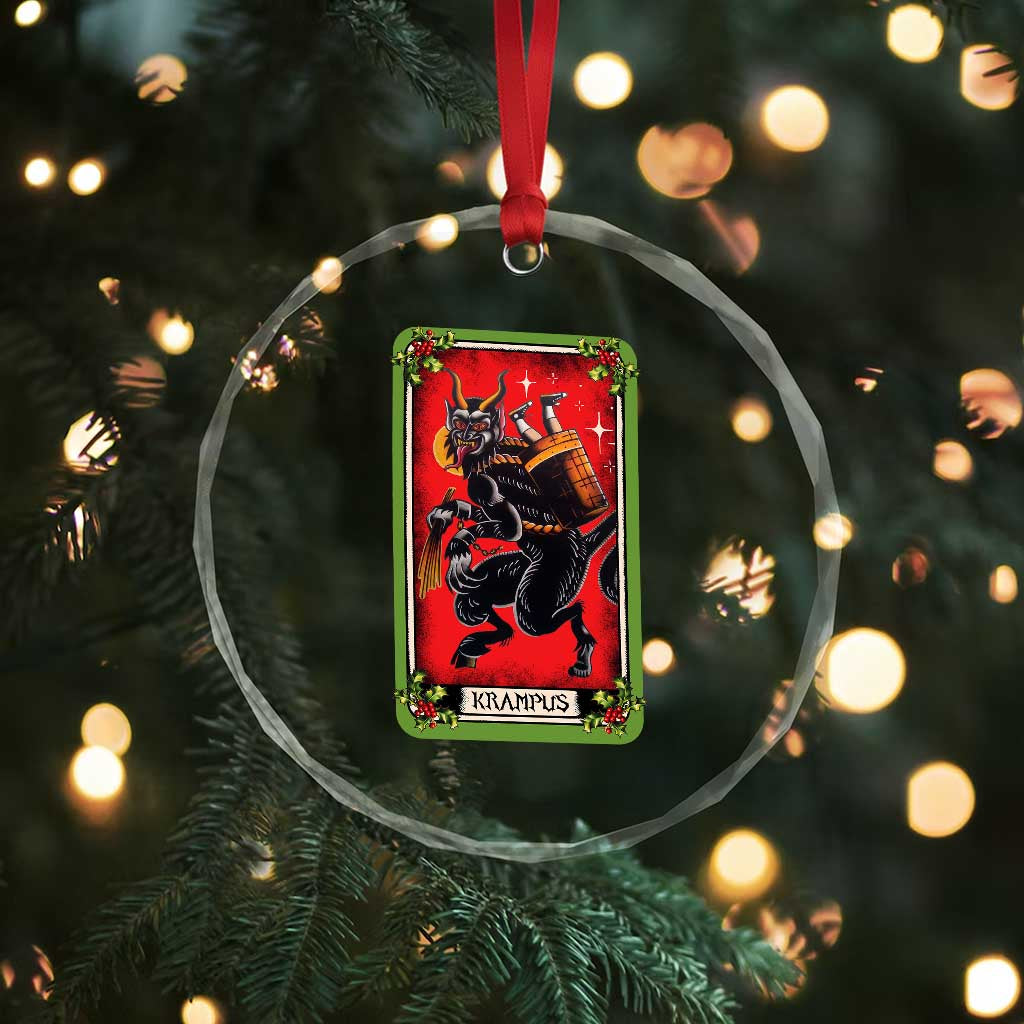 Xmas Krampus Crystal Glass Ornament American Traditional Tarot Card TS09 Print Your Wear