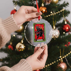 Xmas Krampus Crystal Glass Ornament American Traditional Tarot Card TS09 Print Your Wear