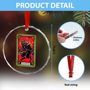 Xmas Krampus Crystal Glass Ornament American Traditional Tarot Card TS09 Print Your Wear