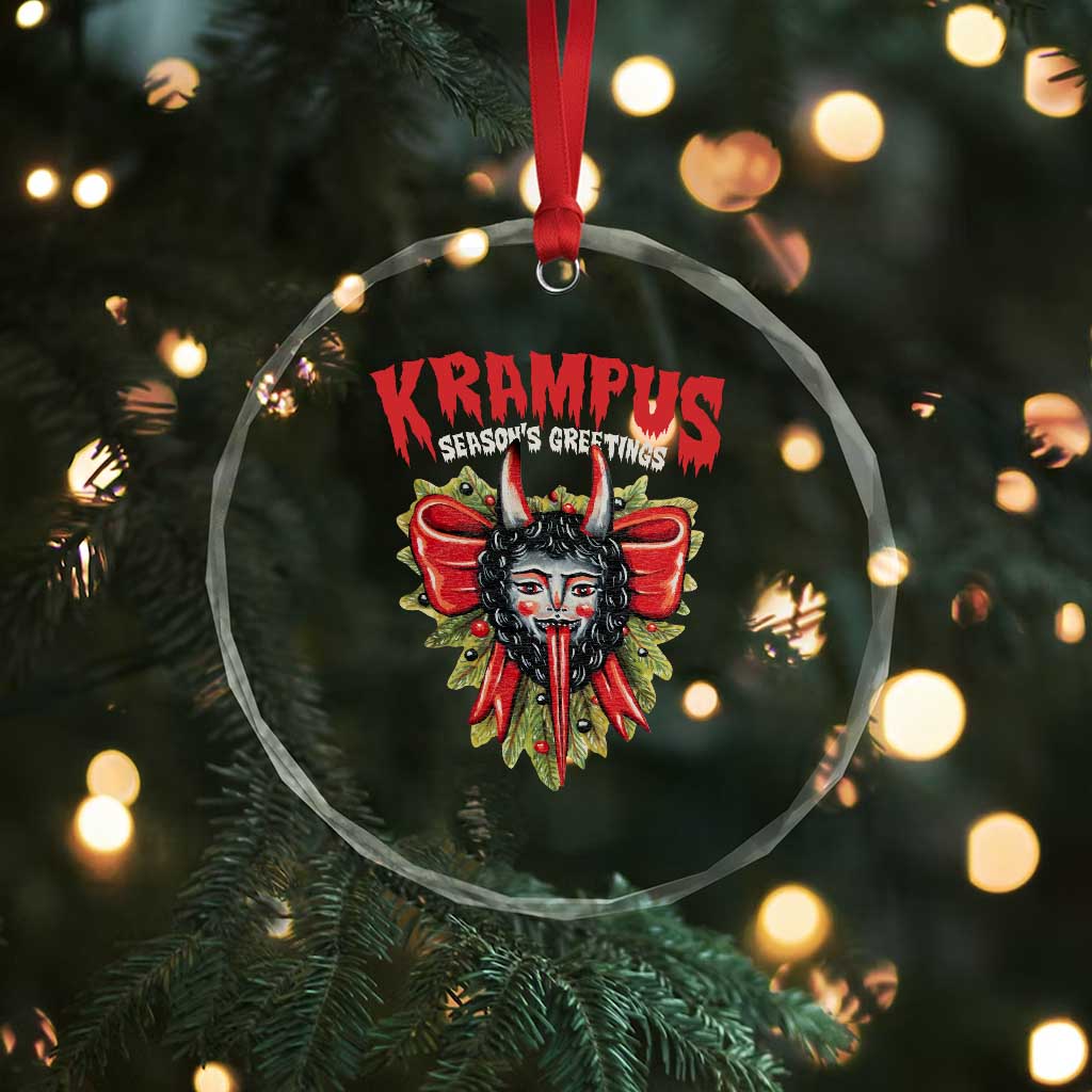 Xmas Krampus Crystal Glass Ornament Season Greeting Coquette Bow Krampus TS09 Print Your Wear