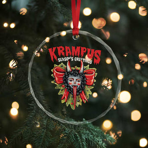 Xmas Krampus Crystal Glass Ornament Season Greeting Coquette Bow Krampus TS09 Print Your Wear