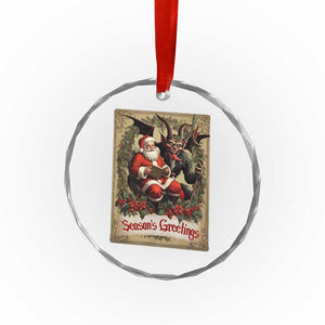 Xmas Krampus Crystal Glass Ornament Season Greeting Vintage Tarot Card TS09 Print Your Wear