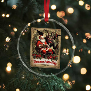 Xmas Krampus Crystal Glass Ornament Season Greeting Vintage Tarot Card TS09 Print Your Wear