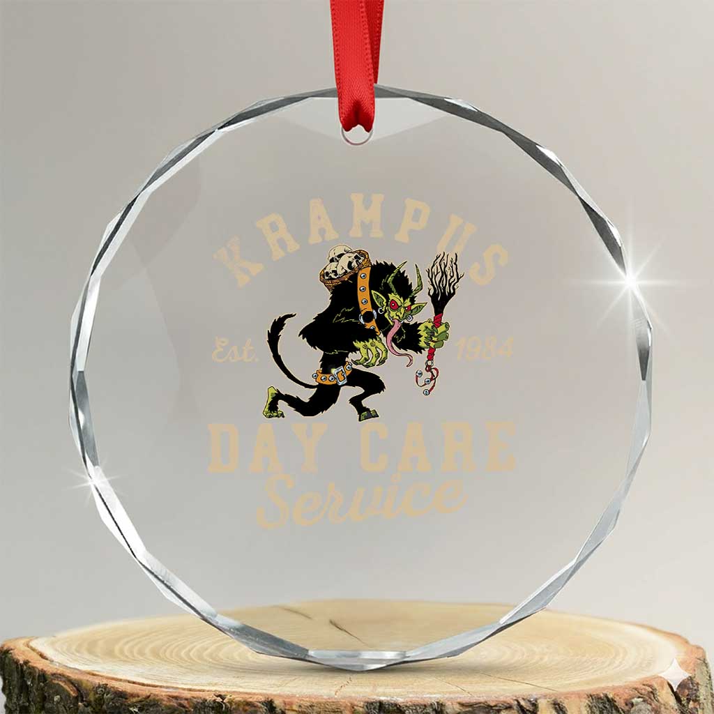Xmas Krampus Day Care Service Crystal Glass Ornament TS09 Transparent Glass 3'' Circle Print Your Wear