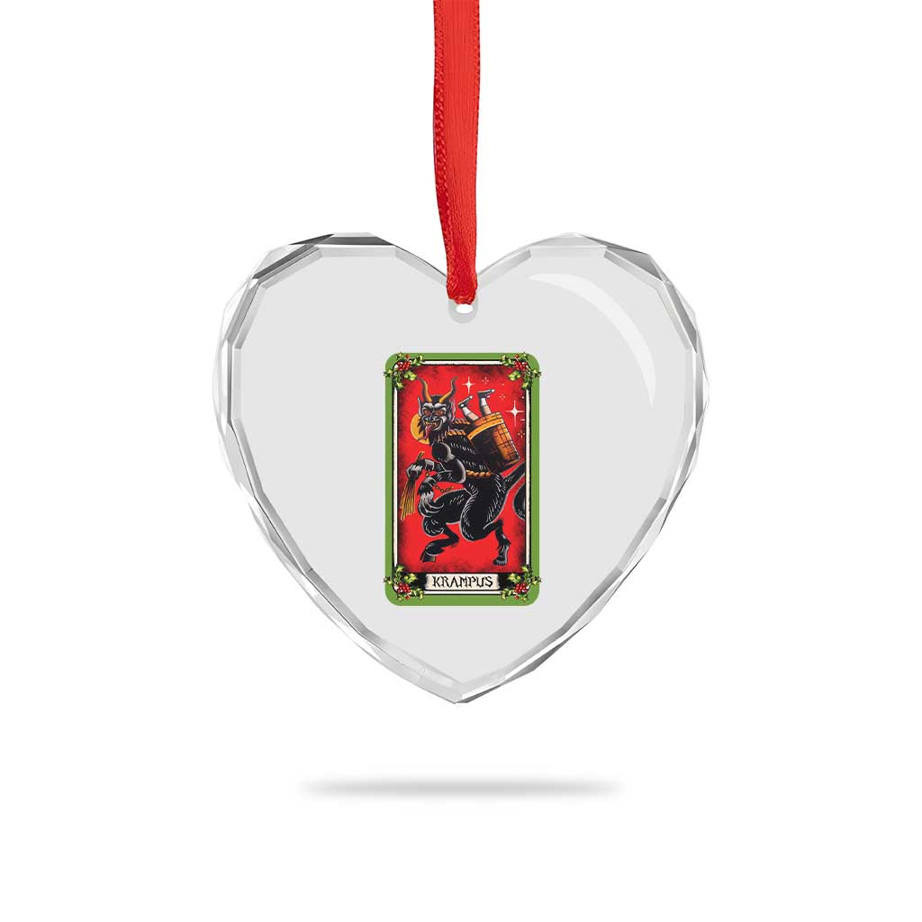 Xmas Krampus Heart Crystal Glass Ornament American Traditional Tarot Card TS09 Print Your Wear