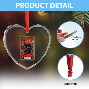 Xmas Krampus Heart Crystal Glass Ornament American Traditional Tarot Card TS09 Print Your Wear