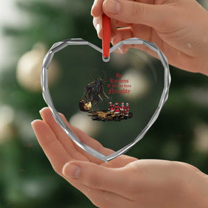 Xmas Krampus Heart Crystal Glass Ornament He Knows If You've Been Naughty TS09 Print Your Wear