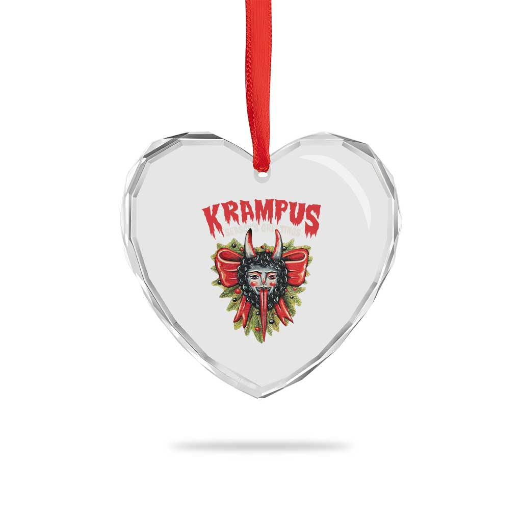 Xmas Krampus Heart Crystal Glass Ornament Season Greeting Coquette Bow Krampus TS09 Print Your Wear