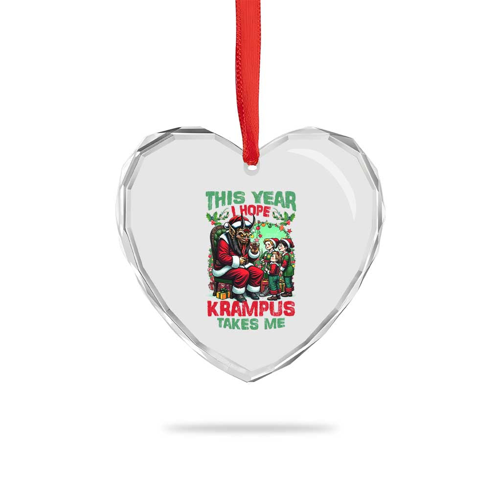 Xmas Krampus Heart Crystal Glass Ornament This Year I Hope Krampus Takes Me TS09 Print Your Wear