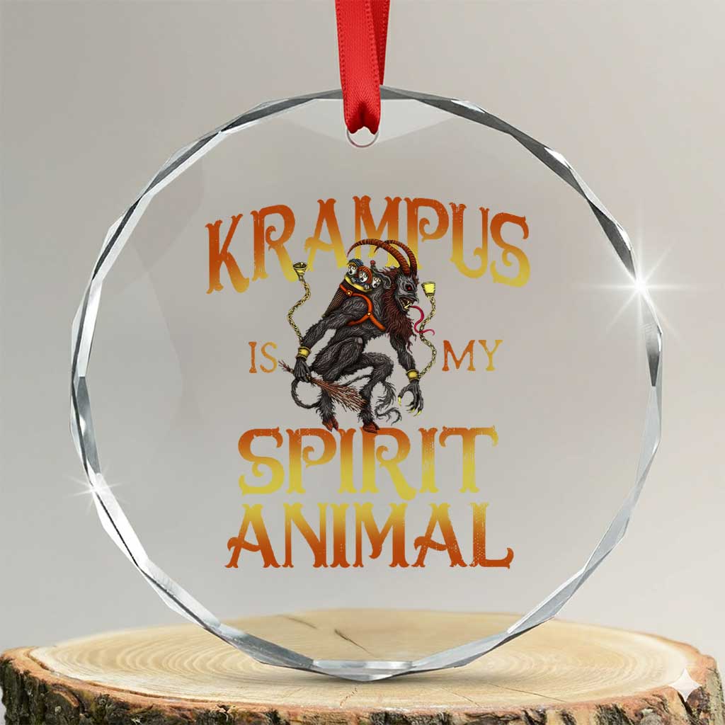 Xmas Krampus is My Spirit Animal Crystal Glass Ornament TS09 Transparent Glass 3'' Circle Print Your Wear
