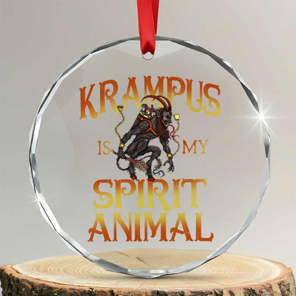 Xmas Krampus is My Spirit Animal Crystal Glass Ornament TS09 Transparent Glass 3'' Circle Print Your Wear