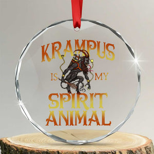Xmas Krampus is My Spirit Animal Crystal Glass Ornament TS09 Transparent Glass 3'' Circle Print Your Wear