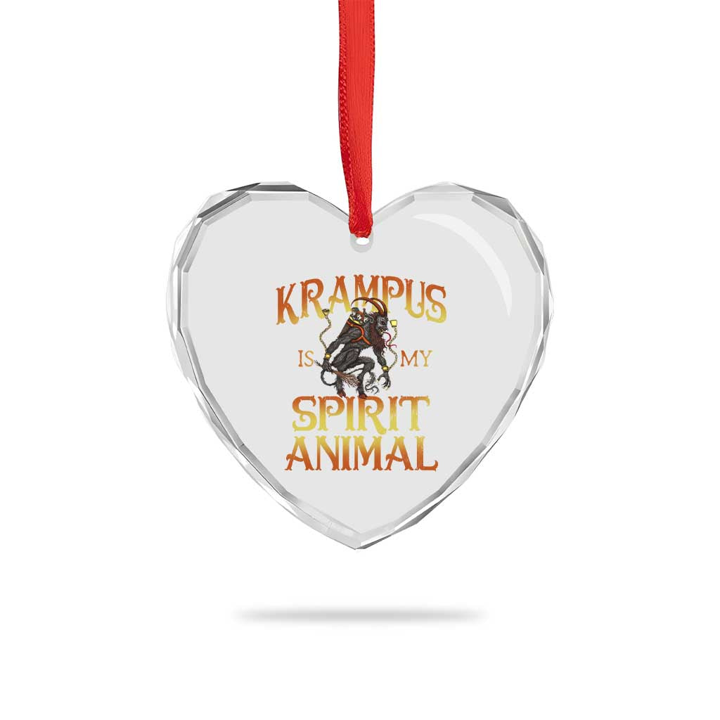 Xmas Krampus is My Spirit Animal Heart Crystal Glass Ornament TS09 Print Your Wear