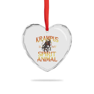 Xmas Krampus is My Spirit Animal Heart Crystal Glass Ornament TS09 Print Your Wear