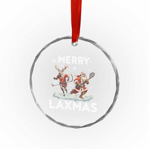 Xmas Lacrosse Crystal Glass Ornament Merry LAXMAS Santa Reindeer Lacrosse Player TS09 Print Your Wear