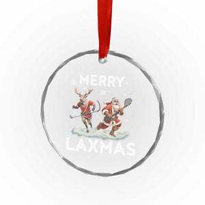 Xmas Lacrosse Crystal Glass Ornament Merry LAXMAS Santa Reindeer Lacrosse Player TS09 Print Your Wear