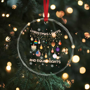 Xmas Lights And Equal Rights LGBTQ Crystal Glass Ornament TS11 Print Your Wear