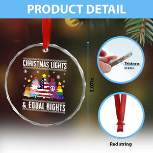 Xmas Lights Equal Rights Ugly Sweater Activism Gift Crystal Glass Ornament TS12 Print Your Wear