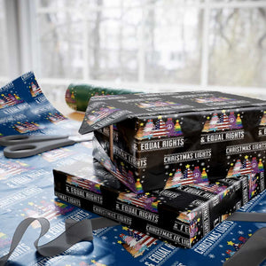 Xmas Lights Equal Rights Ugly Sweater Activism Gift Wrapping Paper Roll TS12 Black Print Your Wear