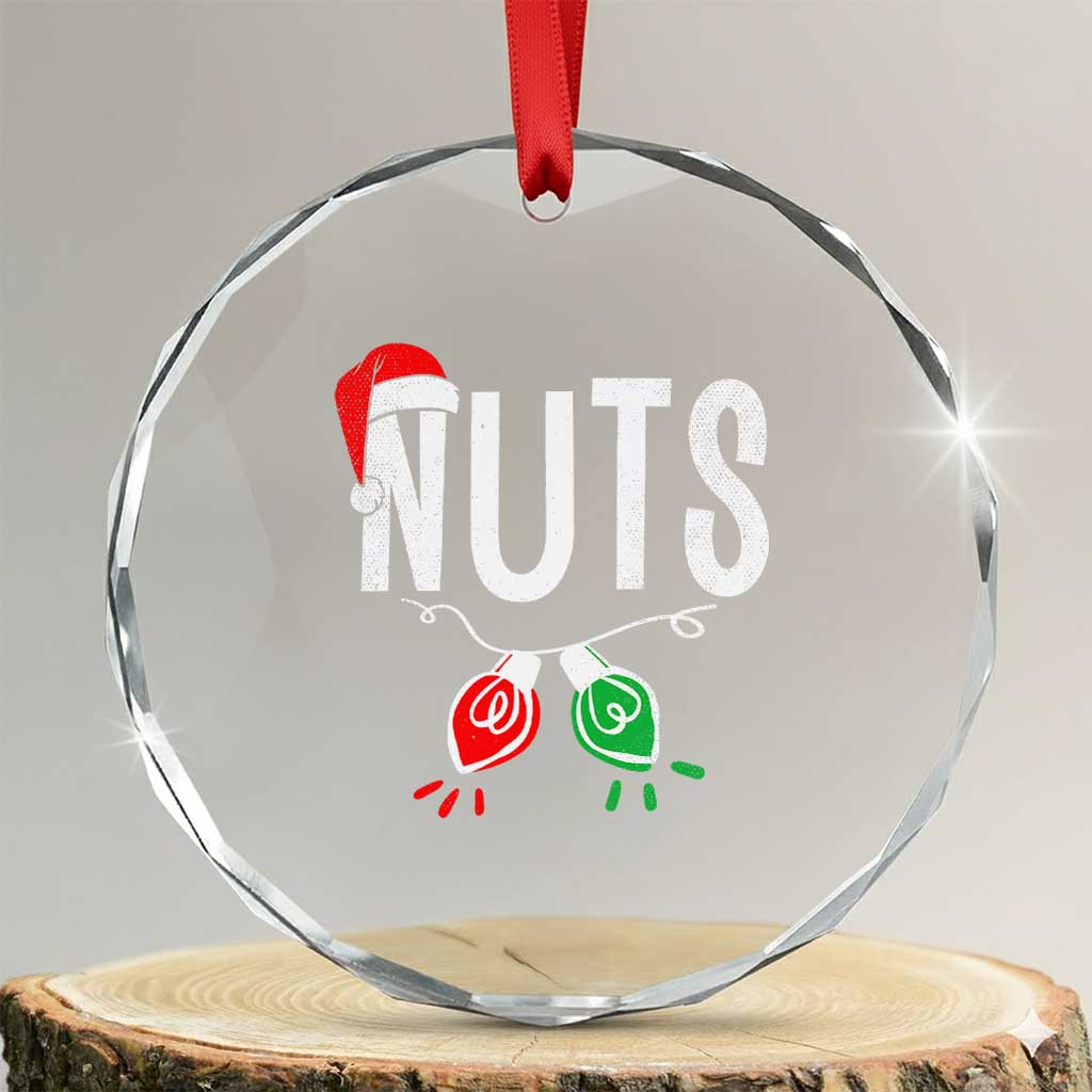 Xmas Matching Couple Crystal Glass Ornament Chestnuts Xmas Funny Nuts TS02 Transparent Glass 3'' Circle Print Your Wear