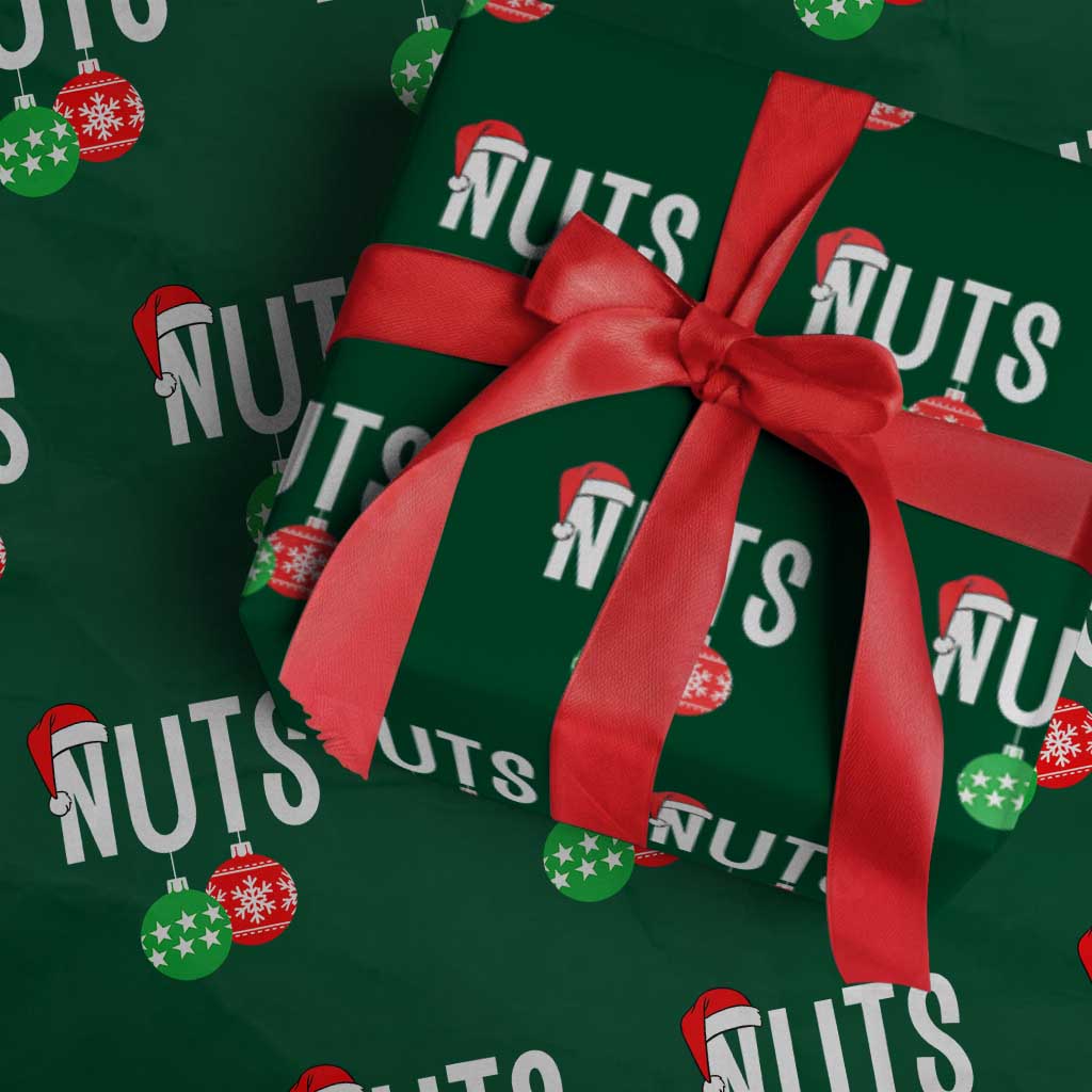 Xmas Matching Couple Wrapping Paper Roll Chestnuts Funny Xmas Nuts TS02 Green Print Your Wear