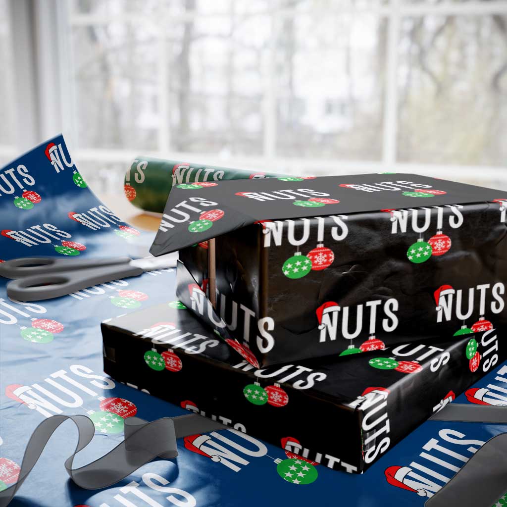 Xmas Matching Couple Wrapping Paper Roll Chestnuts Funny Xmas Nuts TS02 Black Print Your Wear