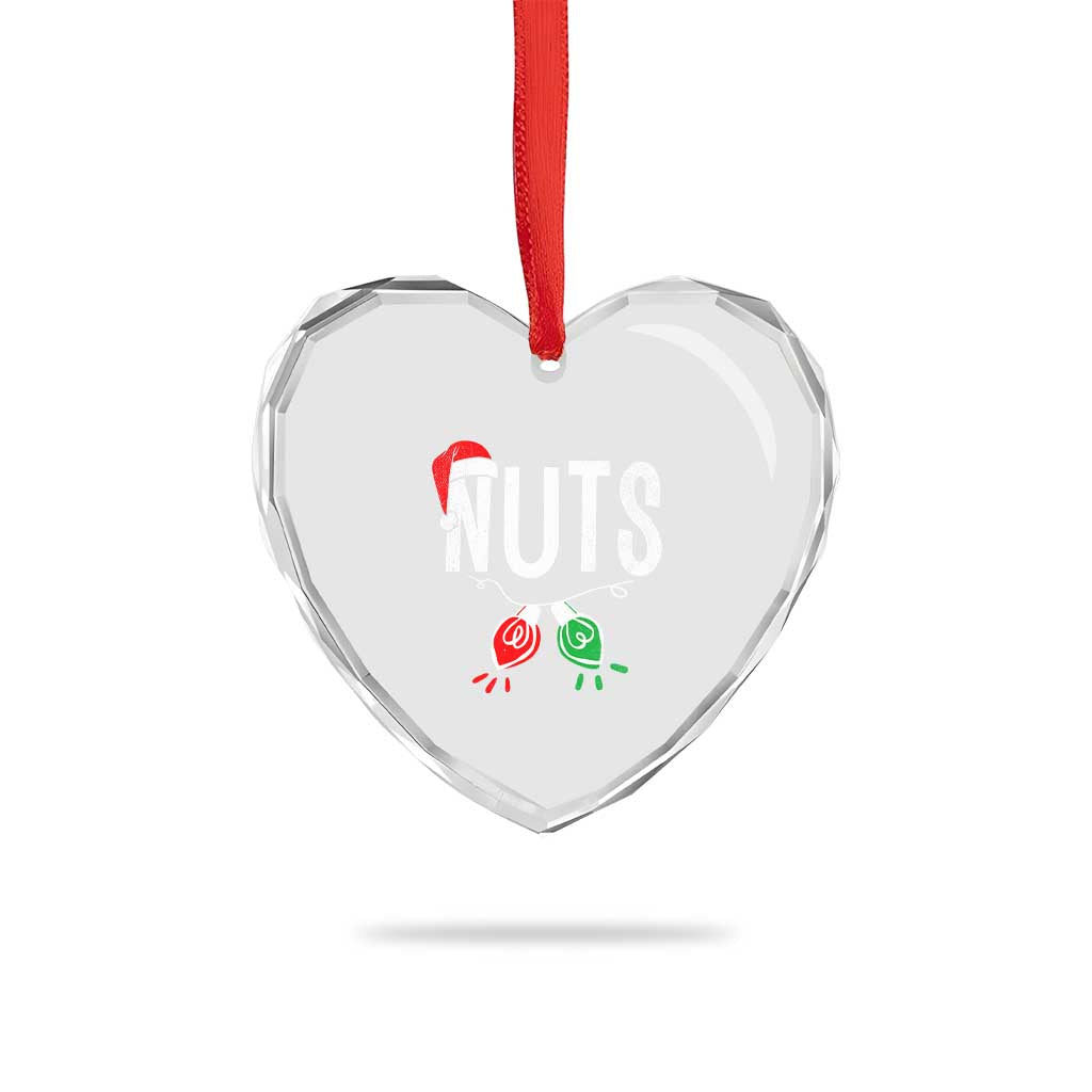 Xmas Matching Couple Heart Crystal Glass Ornament Chestnuts Xmas Funny Nuts TS02 Print Your Wear