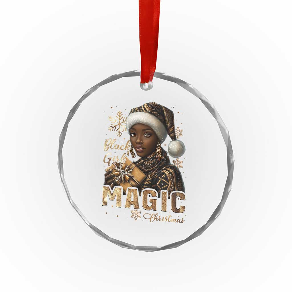 Xmas Melanin Black Girl Magic Crystal Glass Ornament TS09 Print Your Wear
