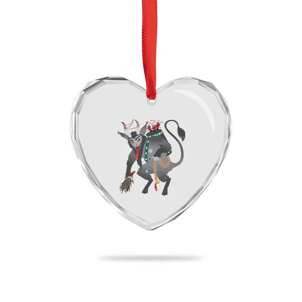 Xmas Merry Krampus Heart Crystal Glass Ornament Naughty Horror Evil Xmas Psychobilly TS02 Print Your Wear