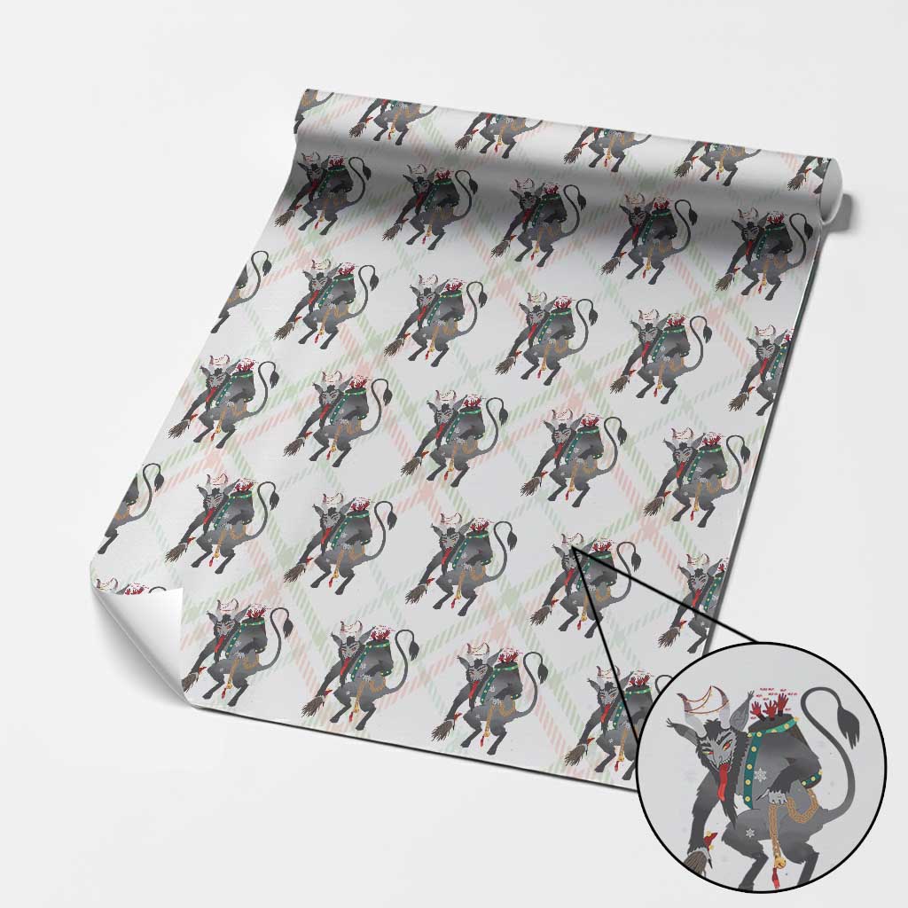 Xmas Merry Krampus Wrapping Paper Roll Naughty Horror Evil Xmas Psychobilly TS02 Christmas Plaid Print Your Wear