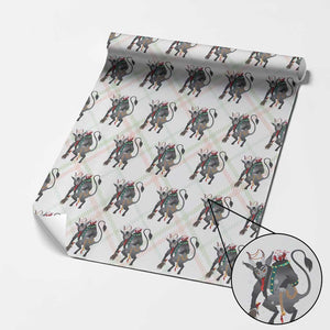 Xmas Merry Krampus Wrapping Paper Roll Naughty Horror Evil Xmas Psychobilly TS02 Christmas Plaid Print Your Wear