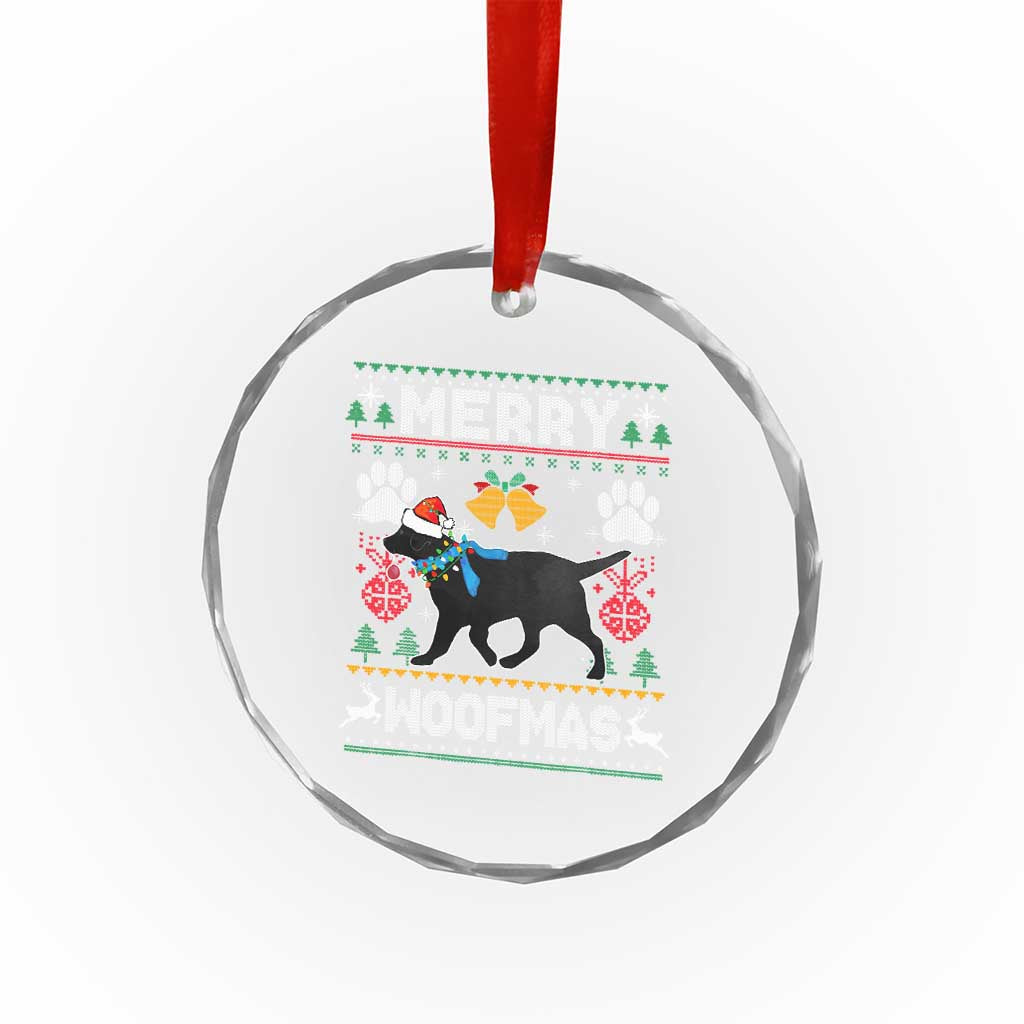 Xmas Merry Woofmas Black Lab Dog Lover Crystal Glass Ornament TS09 Print Your Wear