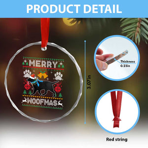 Xmas Merry Woofmas Black Lab Dog Lover Crystal Glass Ornament TS09 Print Your Wear