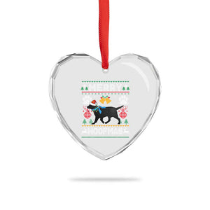 Xmas Merry Woofmas Black Lab Dog Lover Heart Crystal Glass Ornament TS09 Print Your Wear