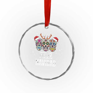 Xmas Mexico Feliz Navidad Crystal Glass Ornament Mexican Sugar Skulls Reindeer Santa TS09 Print Your Wear