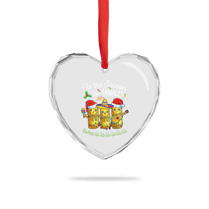 Xmas Mexico Heart Crystal Glass Ornament Tis The Season For Tamales TS09 Print Your Wear