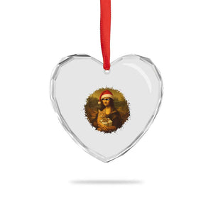 Xmas Mona Lisa Heart Crystal Glass Ornament Funny Holiday Kitty Lover TS12 Print Your Wear