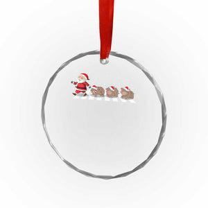 Xmas Moo Deng Crystal Glass Ornament Santa Baby Pygmy Hippo Trendy TS10 Print Your Wear