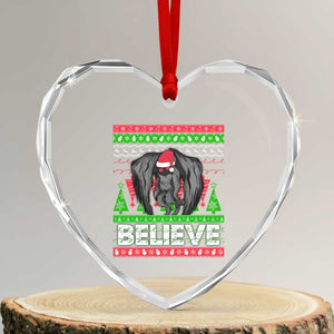 Xmas Mothman Heart Crystal Glass Ornament Believe Cryptmas Cryptid Monster Point Pleasant TS02 Transparent Glass 3'' Heart Print Your Wear
