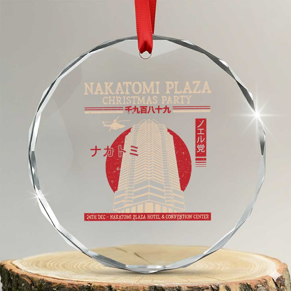 Xmas Nakatomi Plaza Crystal Glass Ornament Xmas Party 1988 Noel Vintage Japanese Style TS11 Transparent Glass 3'' Circle Print Your Wear