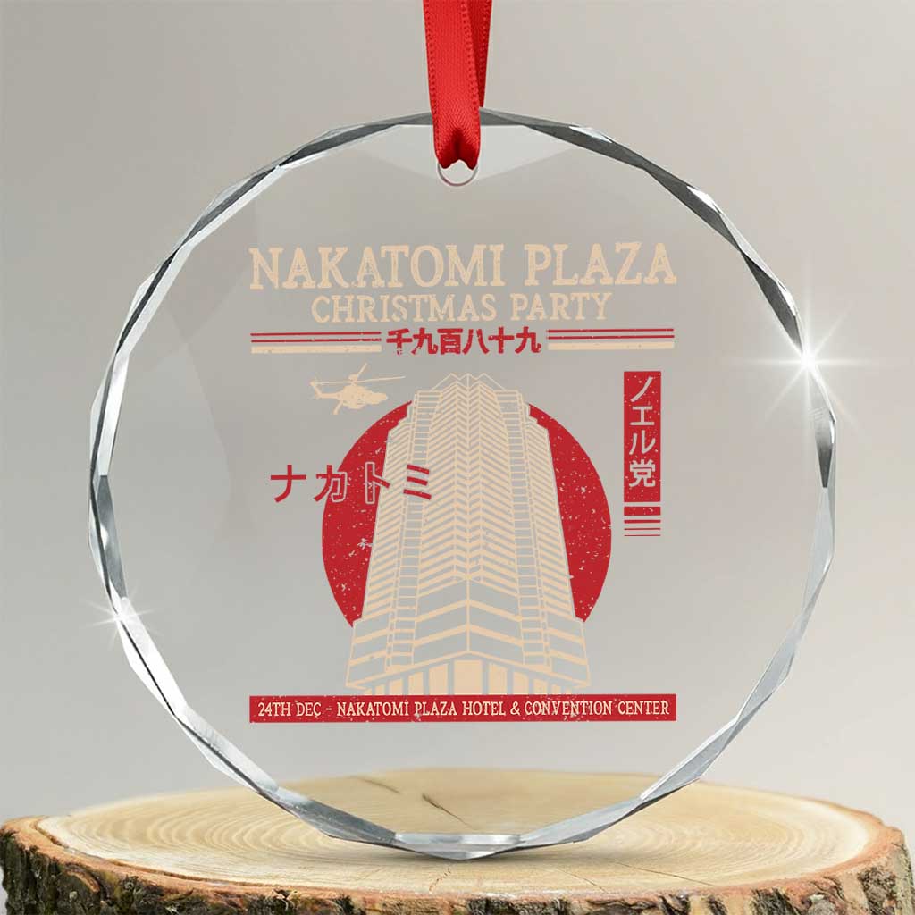 Xmas Nakatomi Plaza Crystal Glass Ornament Xmas Party 1988 Noel Vintage Japanese Style TS11 Transparent Glass 3'' Circle Print Your Wear