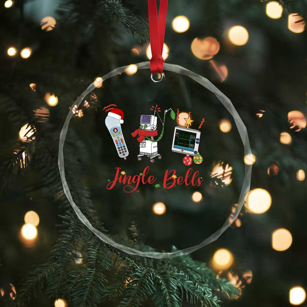 Xmas Nurse Crystal Glass Ornament Jingle Bells Telemetry Respiratory Therapist TS09 Print Your Wear
