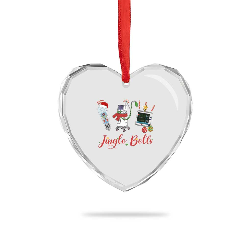 Xmas Nurse Heart Crystal Glass Ornament Jingle Bells Telemetry Respiratory Therapist TS09 Print Your Wear