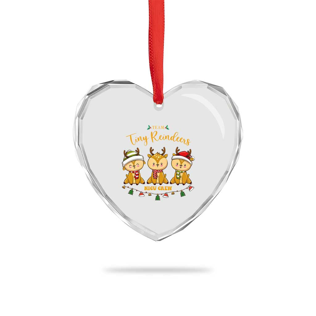Xmas Nurse Nicu Crew Tiny Reindeer Heart Crystal Glass Ornament TS09 Print Your Wear