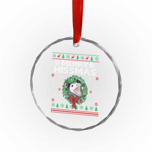 Xmas Opossum Merry Hissmas Crystal Glass Ornament TS09 Print Your Wear