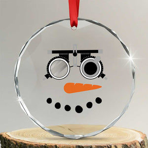 Xmas Optometry Crystal Glass Ornament Funny Snowman Optometrist Eye Doctor Ophthalmologist TS10 Transparent Glass 3'' Circle Print Your Wear