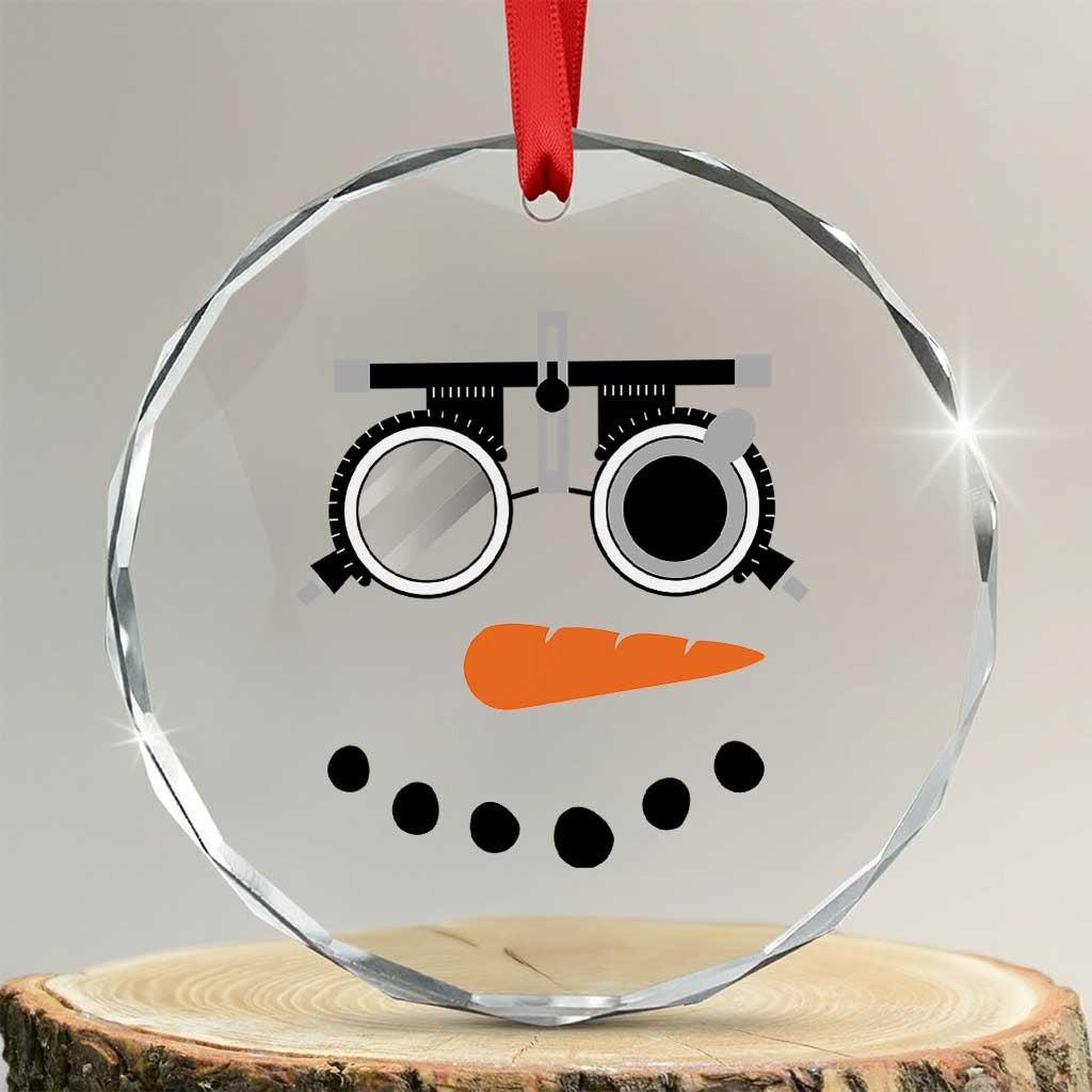 Xmas Optometry Crystal Glass Ornament Funny Snowman Optometrist Eye Doctor Ophthalmologist TS10 Transparent Glass 3'' Circle Print Your Wear